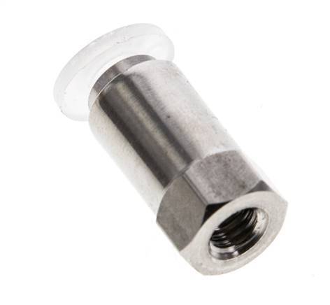 Racor de 4mm x M 5 con rosca hembra Acero inoxidable/PA EPDM/PTFE