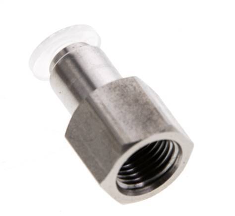 Racor de 4mm x G1/8'' con rosca hembra Acero inoxidable/PA EPDM/PTFE