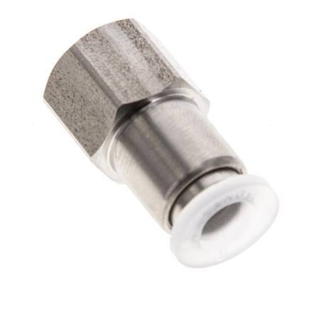 Racor de 6mm x G1/8'' con rosca hembra Acero inoxidable/PA EPDM/PTFE