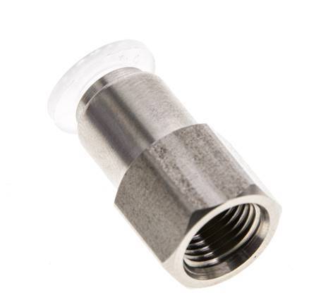 Racor de 6mm x G1/8'' con rosca hembra Acero inoxidable/PA EPDM/PTFE