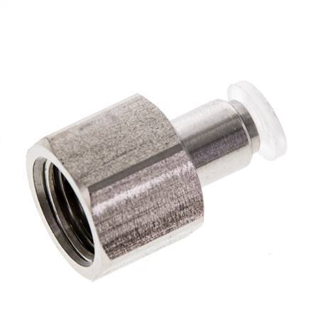 Racor de 4mm x G1/4'' con rosca hembra Acero inoxidable/PA EPDM/PTFE