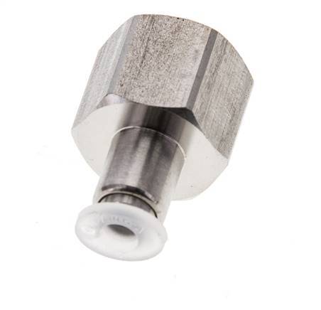 Racor de 4mm x G1/4'' con rosca hembra Acero inoxidable/PA EPDM/PTFE