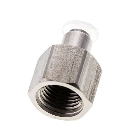 Racor de 4mm x G1/4'' con rosca hembra Acero inoxidable/PA EPDM/PTFE