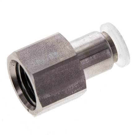Racor de 6mm x G1/4'' con rosca hembra Acero inoxidable/PA EPDM/PTFE