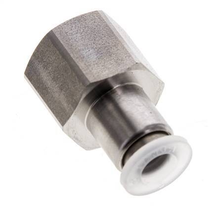 Racor de 6mm x G1/4'' con rosca hembra Acero inoxidable/PA EPDM/PTFE