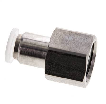 Racor de 6mm x G1/4'' con rosca hembra Acero inoxidable/PA EPDM/PTFE
