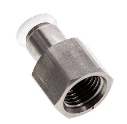 Racor de 6mm x G1/4'' con rosca hembra Acero inoxidable/PA EPDM/PTFE