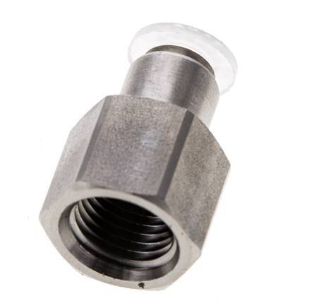 Racor de 6mm x G1/4'' con rosca hembra Acero inoxidable/PA EPDM/PTFE