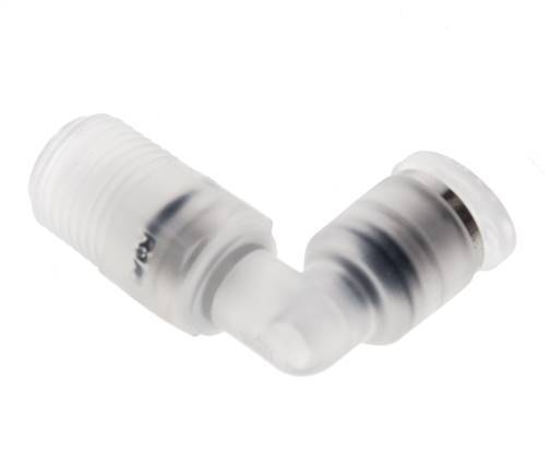 Racor de 4mm x R1/8'' 90deg con rosca macho Latón FKM Giratorio