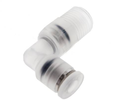 Racor de 4mm x R1/8'' 90deg con rosca macho Latón FKM Giratorio