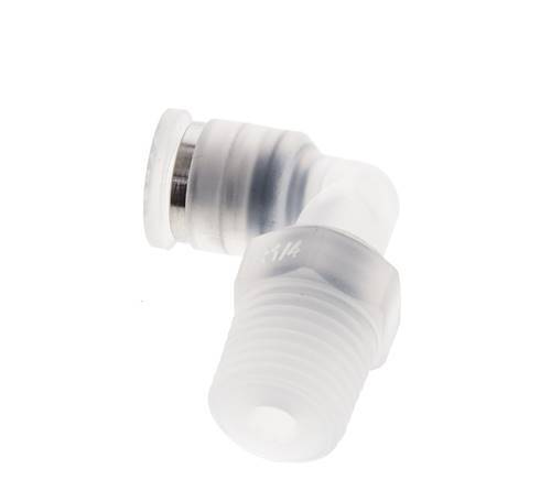 Racor de 6mm x R1/4'' 90deg con rosca macho Latón FKM Giratorio