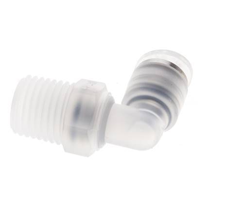 Racor de 6mm x R1/4'' 90deg con rosca macho Latón FKM Giratorio