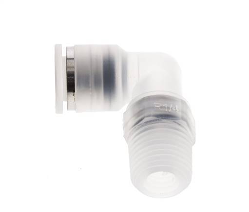 Racor de 8mm x R1/4'' 90deg con rosca macho Latón FKM Giratorio