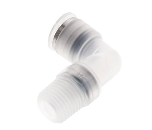 Racor de 8mm x R1/4'' 90deg con rosca macho Latón FKM Giratorio