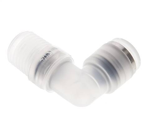 Racor de 8mm x R1/4'' 90deg con rosca macho Latón FKM Giratorio