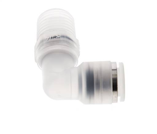 Racor de 8mm x R1/4'' 90deg con rosca macho Latón FKM Giratorio