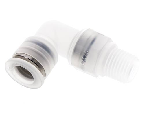 Codo de 90 grados 10mm x R1/4'' con rosca macho Latón FKM Giratorio