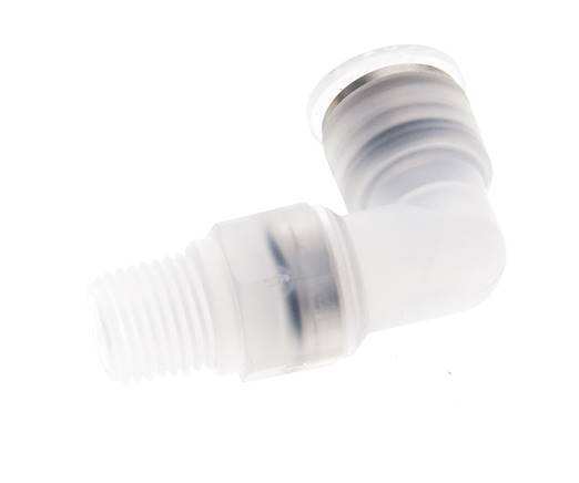 Codo de 90 grados 10mm x R1/4'' con rosca macho Latón FKM Giratorio