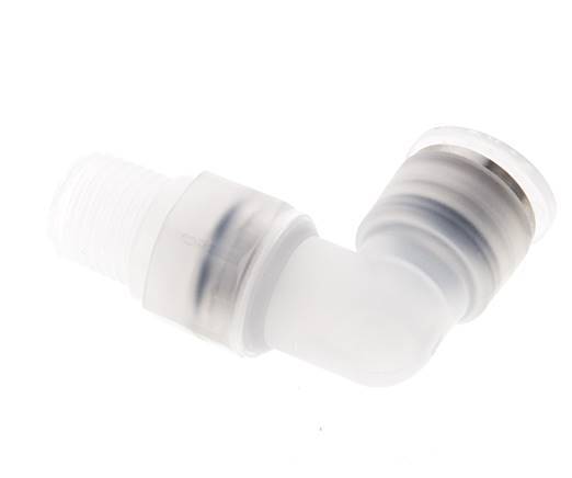 Codo de 90 grados 10mm x R1/4'' con rosca macho Latón FKM Giratorio