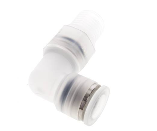 Codo de 90 grados 10mm x R1/4'' con rosca macho Latón FKM Giratorio