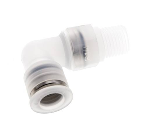 Codo de 90 grados 10mm x R1/4'' con rosca macho Latón FKM Giratorio