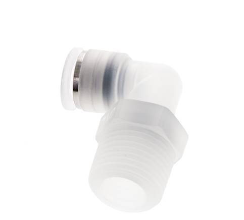 Codo de 90 grados 10mm x R1/2'' con rosca macho Latón FKM Giratorio