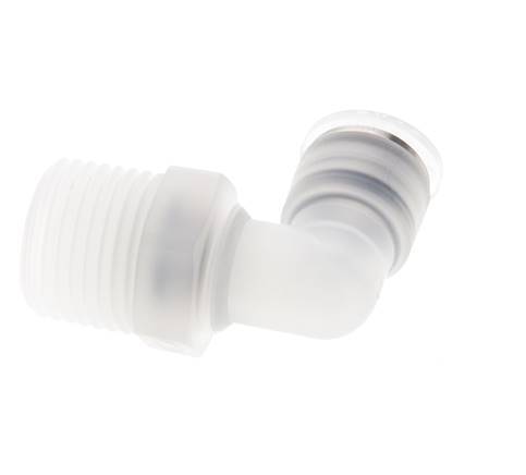 Codo de 90 grados 10mm x R1/2'' con rosca macho Latón FKM Giratorio