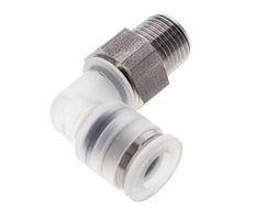 Racor de 6mm x R1/8'' 90deg con rosca macho PA/Acero inoxidable EPDM/PTFE Giratorio
