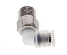 Racor de 6mm x R1/4'' 90deg con rosca macho PA/Acero inoxidable EPDM/PTFE Giratorio