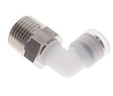 10mm x R1/2'' 90deg Elbow Push-in Fitting with Male Threads PA/Stainless Steel EPDM/PTFE Rotatable