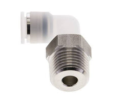 10mm x R1/2'' 90deg Elbow Push-in Fitting with Male Threads PA/Stainless Steel EPDM/PTFE Rotatable