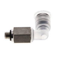 Racor de 4mm x M 5 90deg con rosca macho PA/Acero inoxidable EPDM Giratorio