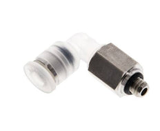 Racor de 4mm x M 5 90deg con rosca macho PA/Acero inoxidable EPDM Giratorio
