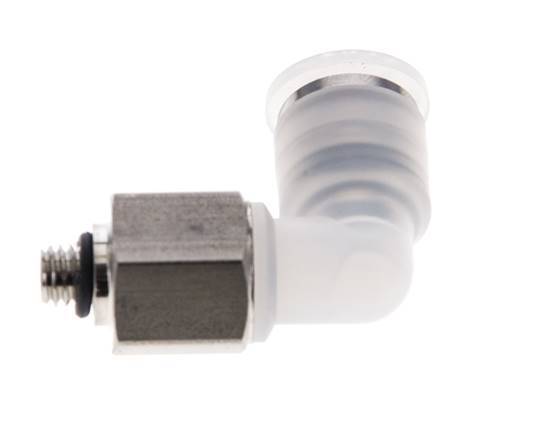 6mm x M 5 90deg Elbow Push-in Fitting with Male Threads PA/Stainless Steel EPDM Rotatable