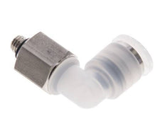 6mm x M 5 90deg Elbow Push-in Fitting with Male Threads PA/Stainless Steel EPDM Rotatable
