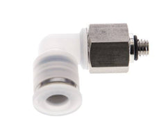 6mm x M 5 90deg Elbow Push-in Fitting with Male Threads PA/Stainless Steel EPDM Rotatable