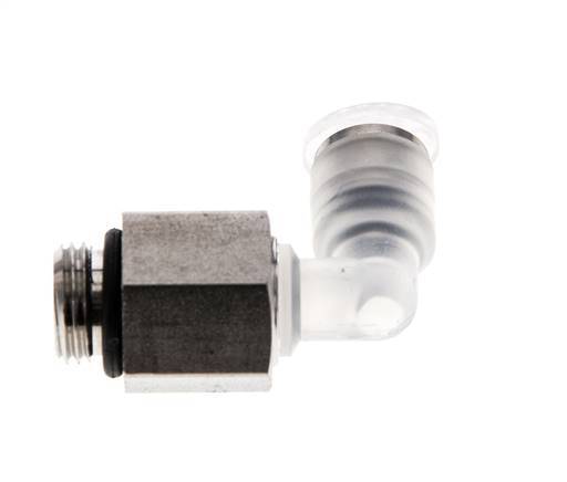 Racor de 4mm x G1/8'' 90deg con rosca macho PA/Acero inoxidable EPDM Giratorio