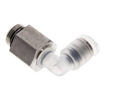 Racor de 4mm x G1/8'' 90deg con rosca macho PA/Acero inoxidable EPDM Giratorio