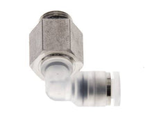 Racor de 4mm x G1/8'' 90deg con rosca macho PA/Acero inoxidable EPDM Giratorio