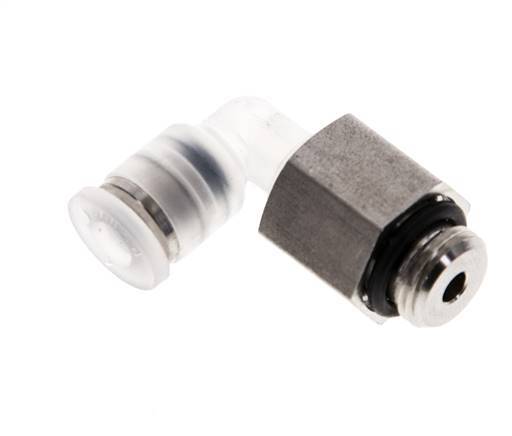 Racor de 4mm x G1/8'' 90deg con rosca macho PA/Acero inoxidable EPDM Giratorio