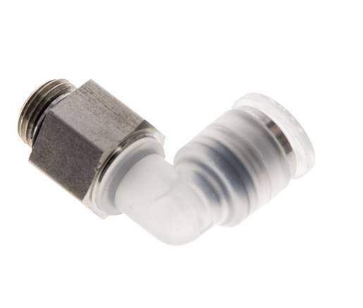 Racor de 6mm x G1/8'' 90deg con rosca macho PA/Acero inoxidable EPDM Giratorio