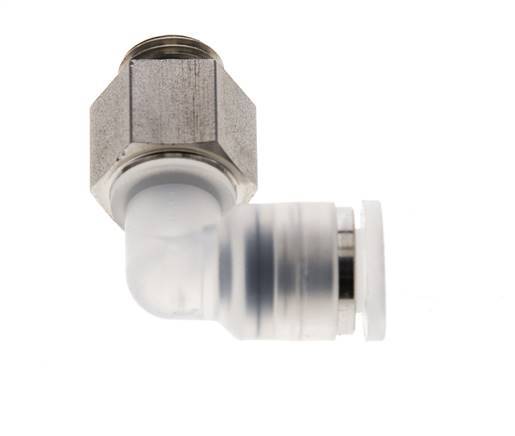 Racor de 6mm x G1/8'' 90deg con rosca macho PA/Acero inoxidable EPDM Giratorio
