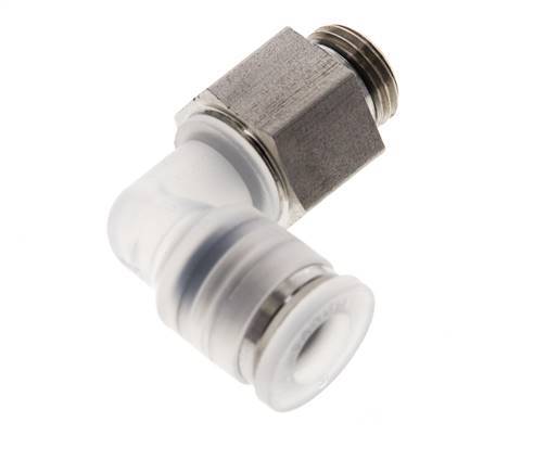 Racor de 6mm x G1/8'' 90deg con rosca macho PA/Acero inoxidable EPDM Giratorio