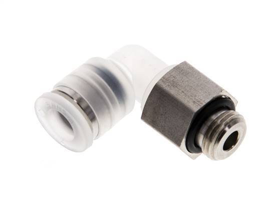 Racor de 6mm x G1/8'' 90deg con rosca macho PA/Acero inoxidable EPDM Giratorio
