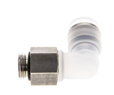 Codo de 90 grados 10mm x G1/4'' con rosca macho PA/Acero inoxidable EPDM Giratorio