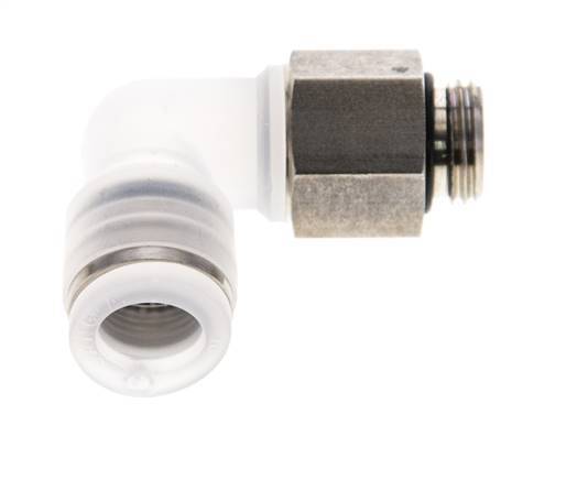 Codo de 90 grados 10mm x G1/4'' con rosca macho PA/Acero inoxidable EPDM Giratorio