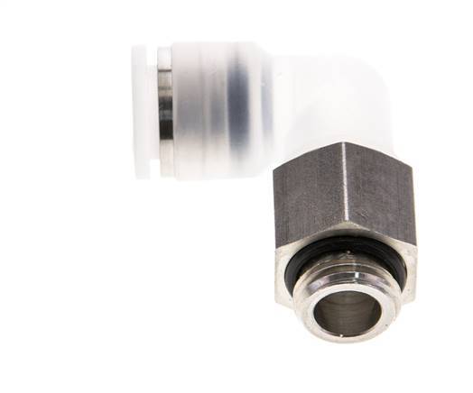 Codo de 90 grados 10mm x G1/4'' con rosca macho PA/Acero inoxidable EPDM Giratorio
