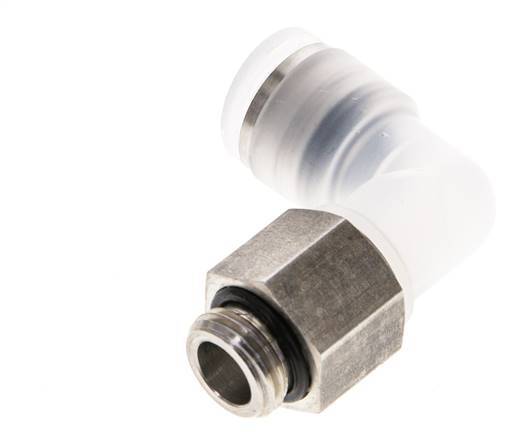 Codo de 90 grados 10mm x G1/4'' con rosca macho PA/Acero inoxidable EPDM Giratorio