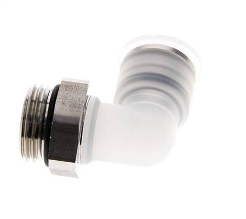 Codo de 90 grados 12mm x G1/2'' con rosca macho PA/Acero inoxidable EPDM Giratorio