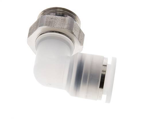 Codo de 90 grados 12mm x G1/2'' con rosca macho PA/Acero inoxidable EPDM Giratorio